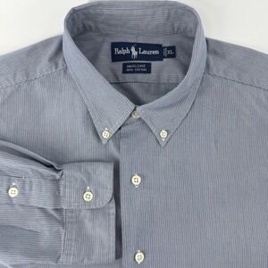 Ralph Lauren Marlowe Button Down Shirt Mens‎ XL Blue Gingham Check Cotton
